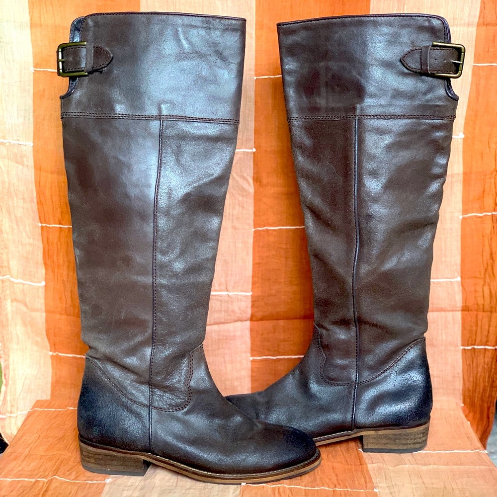 Size 8 - Dark Brown - Hard Leather - BP Knee-High Boots